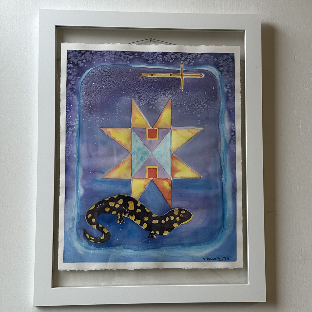 Framed Tiger Salamander painting