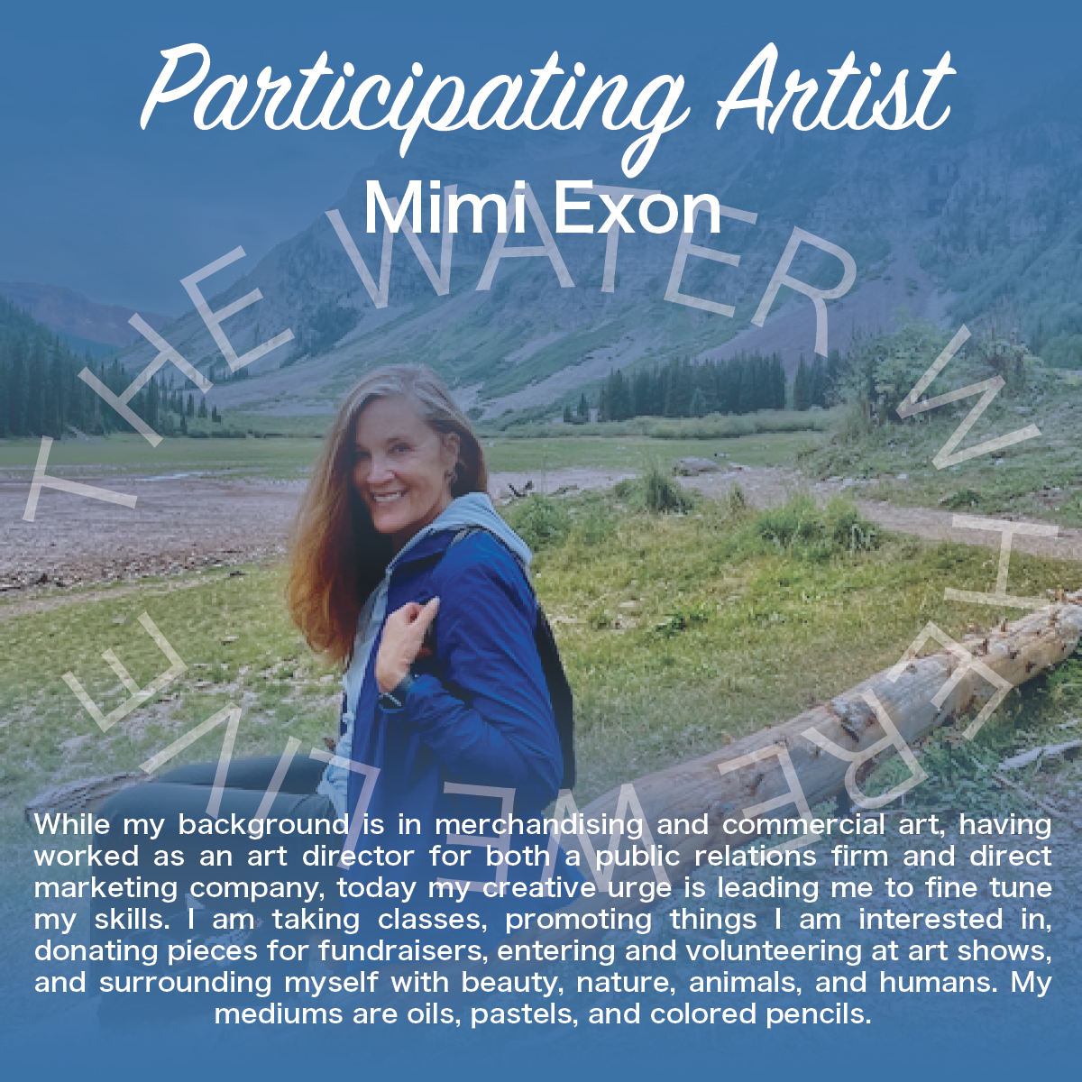 Graphic describing artist Mimi Exon