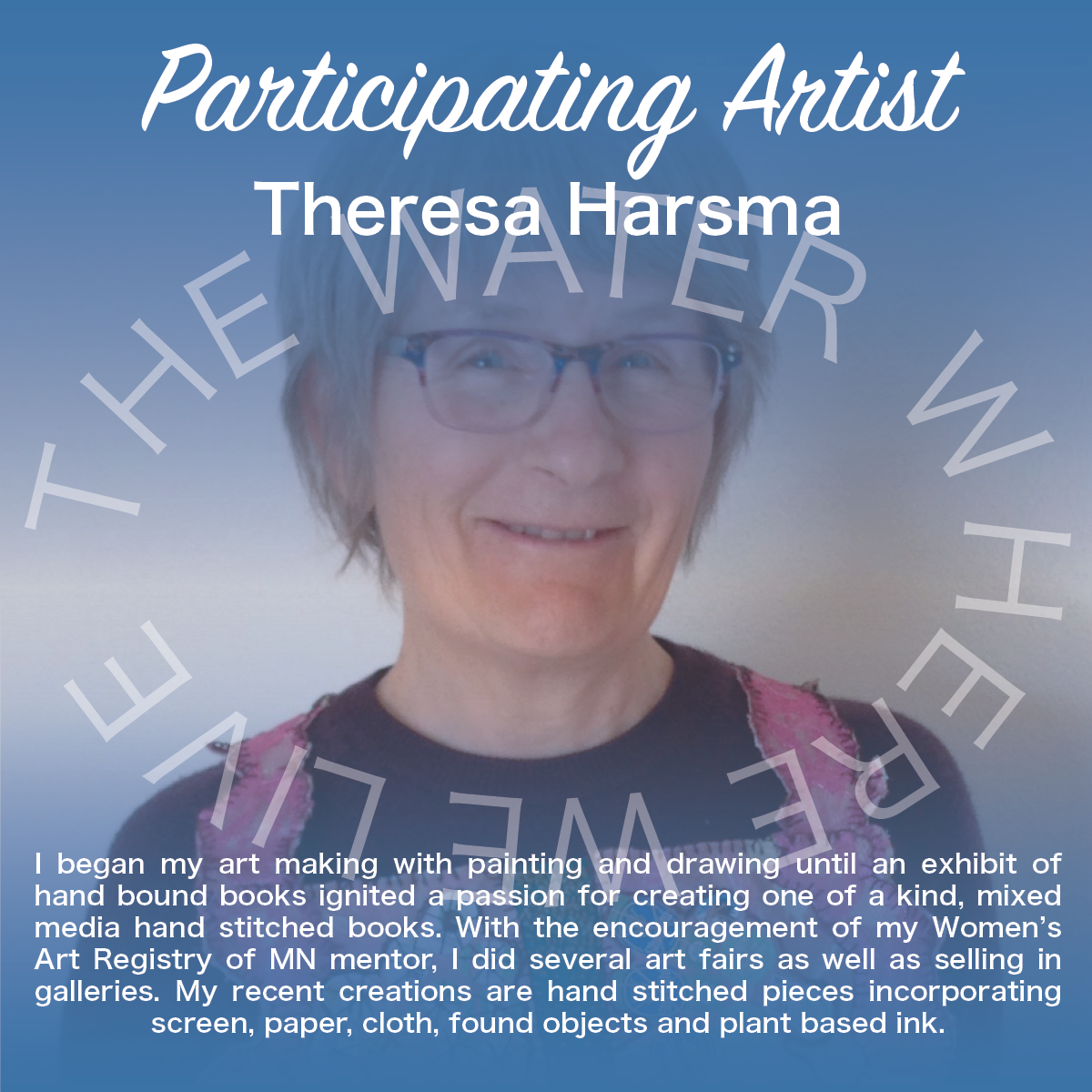 Graphic describing artist Theresa Harsma