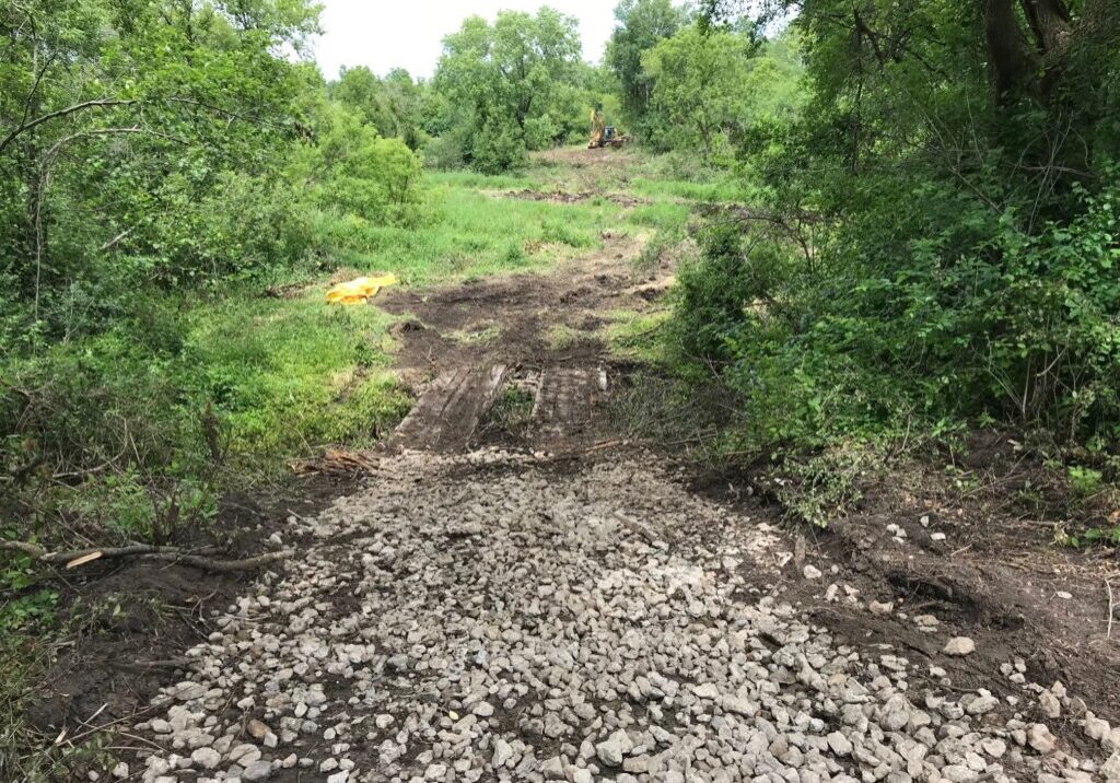 Clearing and grubbing for access paths