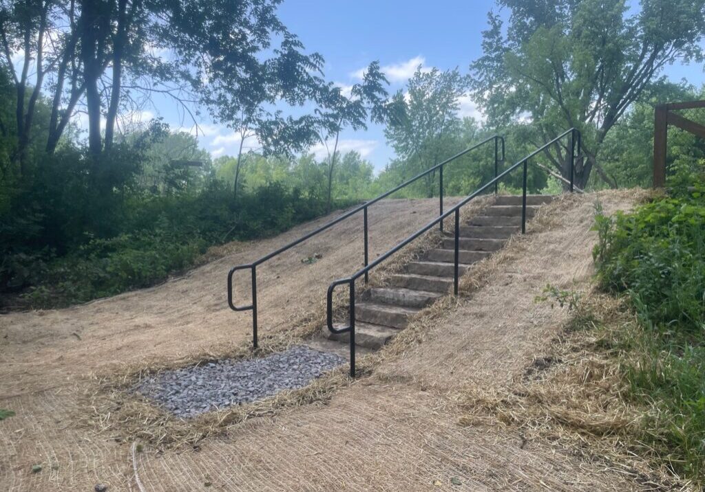 Northwest view of stairway